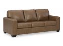 3 Seater Pull Out Queen Size Leather Sofa Bed in Brown - Orion