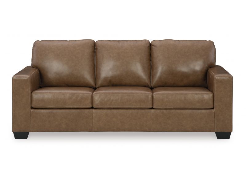 3 Seater Pull Out Queen Size Leather Sofa Bed in Brown - Orion