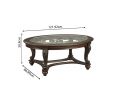 Brookfield Oval Wooden Glass Top Coffee Table