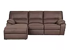 2 Seater Manual Recliner Fabric Sofa with Chaise - Glenora