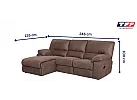 2 Seater Manual Recliner Fabric Sofa with Chaise - Glenora