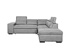 Suede Fabric Corner Sofa Bed with Ottoman and 2 Small Stools - Ajana