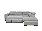 Suede Fabric Corner Sofa Bed with Ottoman and 2 Small Stools - Ajana