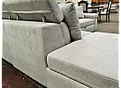 Corner Lounge with Chaise Sofa Bed in Knit Fabric and Adjustable Headrest - Samaria