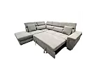 Corner Lounge with Chaise Sofa Bed in Knit Fabric and Adjustable Headrest - Samaria