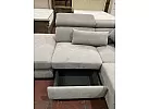 Corner Lounge with Chaise Sofa Bed in Knit Fabric and Adjustable Headrest - Samaria