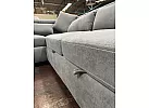 Corner Lounge with Chaise Sofa Bed in Knit Fabric and Adjustable Headrest - Samaria