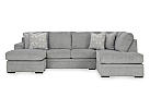 4 Seater U-Shaped Modular Fabric Lounge Suite with Double Chaises and Storage Ottoman - Camberwell