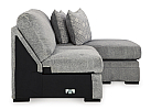 4 Seater U-Shaped Modular Fabric Lounge Suite with Double Chaises and Storage Ottoman - Camberwell