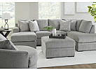 4 Seater U-Shaped Modular Fabric Lounge Suite with Double Chaises and Storage Ottoman - Camberwell