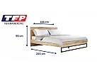 Wooden/ Timber Contemporary Double Bed Frame with Metal Leg in Natural Oak Colour - Coogee