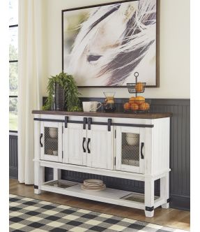 Wooden Buffet Cabinet with 2 Sliding Doors and 2 Opening Doors - Vincent