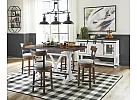 Wooden Kitchen Island with Counter Height Rectangular Top and Metal Footrest - Vincent