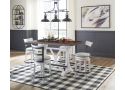 Wooden Kitchen Island with Counter Height Rectangular Top and Metal Footrest - Vincent