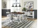 Wooden Kitchen Island with Counter Height Rectangular Top and Metal Footrest - Vincent