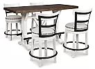 Wooden Kitchen Island with Counter Height Rectangular Top and Metal Footrest - Vincent