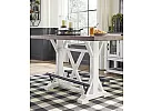 Wooden Kitchen Island with Counter Height Rectangular Top and Metal Footrest - Vincent