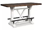 Wooden Kitchen Island with Counter Height Rectangular Top and Metal Footrest - Vincent