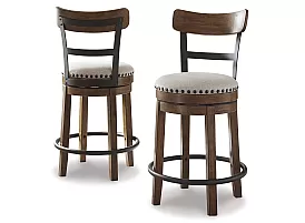 Swivel Bar Stool with Fabric Upholstery - Vincent 