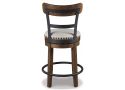 Swivel Bar Stool with Fabric Upholstery - Vincent 