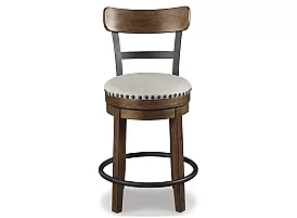 Swivel Bar Stool with Fabric Upholstery - Vincent 