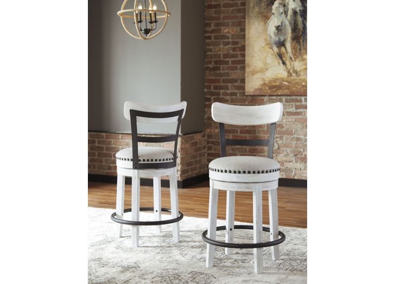 Swivel Bar Stool with Fabric Upholstery - Vincent 