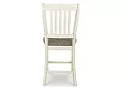 White Wooden Bar Stool with Fabric Upholstery - Watsonia