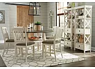 White Wooden Bar Stool with Fabric Upholstery - Watsonia