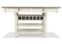 Wooden Farmhouse Kitchen Island with Rectangular Top, Two Drawers and Shelves - Watsonia