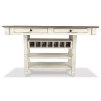 Wooden Farmhouse Kitchen Island with Rectangular Top, Two Drawers and Shelves - Watsonia
