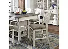 White Wooden Bar Stool with Fabric Upholstery - Watsonia