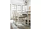 White Wooden Bar Stool with Fabric Upholstery - Watsonia