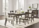 Wooden Rectangular Extendable Dining Set (6-8 Seaters) with 2 Fabric Dining Chairs, 4 Wooden Dining Chairs - Villawood