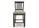 Wooden Bar Stool Chair with Fabric Upholstery - Tracy 