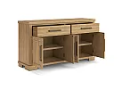 Brown Wooden Buffet Cabinet with 2 Double Doors and 2 Drawers - Harman