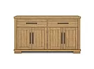 Brown Wooden Buffet Cabinet with 2 Double Doors and 2 Drawers - Harman