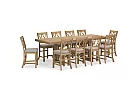 Brown Wooden Rectangle Extendable (6-10 Seaters) Kitchen Island Set with 8 Bar Stools - Harman