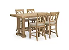 Brown Wooden Rectangle Extendable (6-10 Seaters) Kitchen Island Set with 8 Bar Stools - Harman