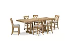 Brown Wooden Rectangle Extendable (6-10 Seaters) Kitchen Island Set with 8 Bar Stools - Harman