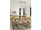 Brown Wooden Rectangle Extendable (6-10 Seaters) Kitchen Island Set with 8 Bar Stools - Harman