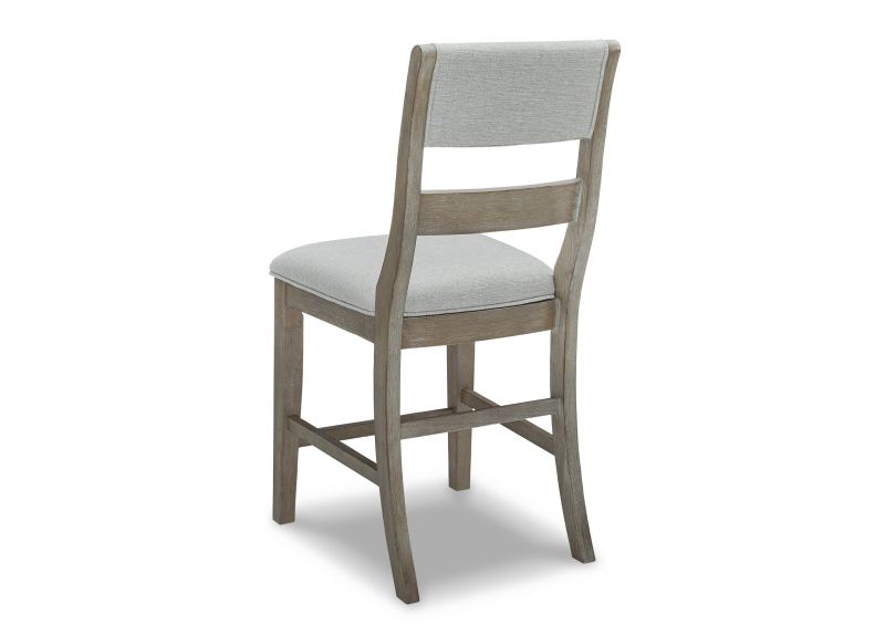Wooden Bar Stool Chair with Fabric Upholstery- Macleod