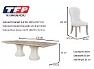 Wooden Rectangular Extendable (4-8 Seaters) Dining Table Set with 8 Fabric White Upholstered Dining Chairs - Scotsdale