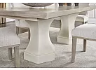 Wooden Rectangular Extendable (4-8 Seaters) Dining Table Set with 8 Fabric White Upholstered Dining Chairs - Scotsdale