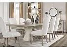 Wooden Rectangular Extendable (4-8 Seaters) Dining Table Set with 8 Fabric White Upholstered Dining Chairs - Scotsdale