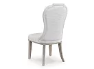 Wooden Round (4-6 Seaters) Dining Table Set with 4 Fabric White Upholstered Dining Chairs - Scotsdale