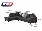 4 Seater L-Shaped Modular Fabric Lounge Suite with Chaise - Eastwood 