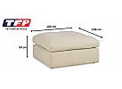 Beige Large Ottoman in Fabric Upholstery - Blakeview