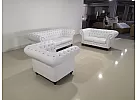 Francis Chesterfield Style Leather Sofa Set (3 Seater + 2 Seater + Arm Chair)