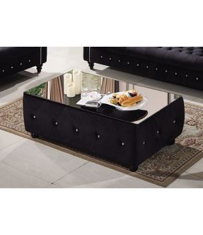 Francis Tufted Coffee Table with Glass Top 