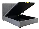 Grey Fabric King Size Gas Lift Bed with Storage - Gaven